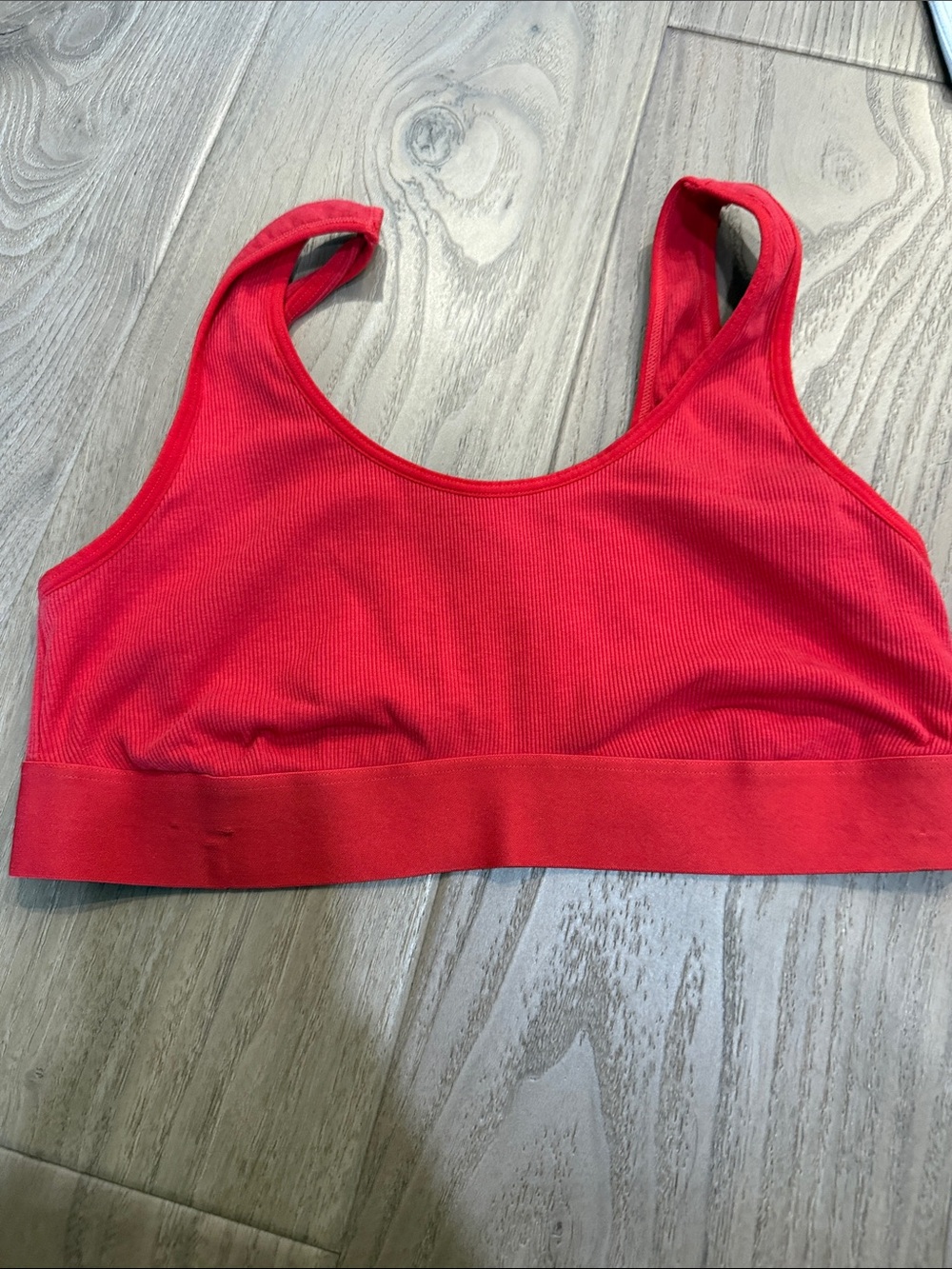Auden Ribbed Red Seamless Sports Bra